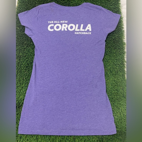 Vintage XS Womens TOYOTA COROLLA Purple Scoop-neck T-shirt(NWOT)PRICE NEGOTIABLE - Picture 3 of 3